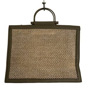 Anthropologie Portia Woven Tote Bag Green/Raffia